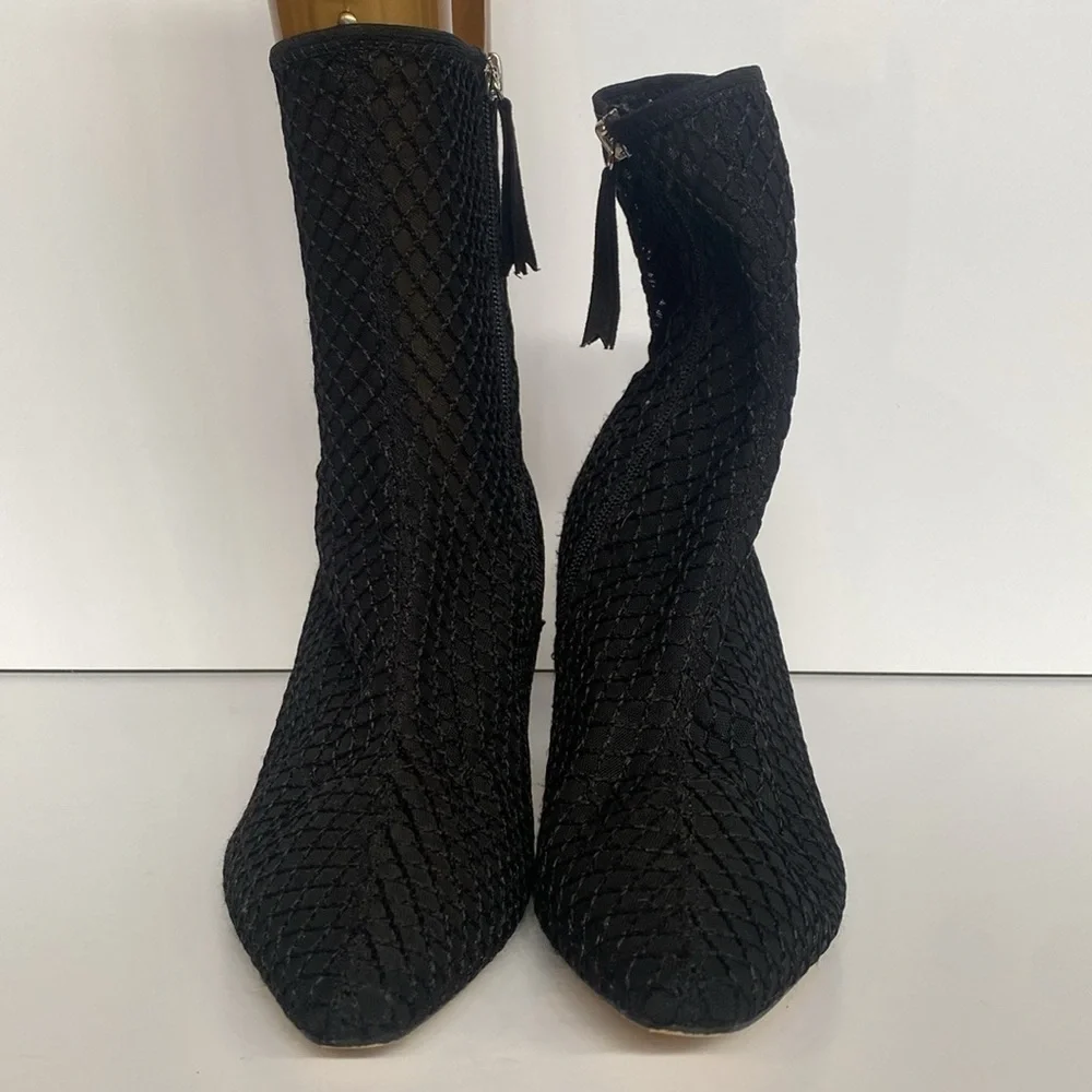 Zara Whimsigoth Mesh Heeled Zip up Booties Black Size 39 US 8.5